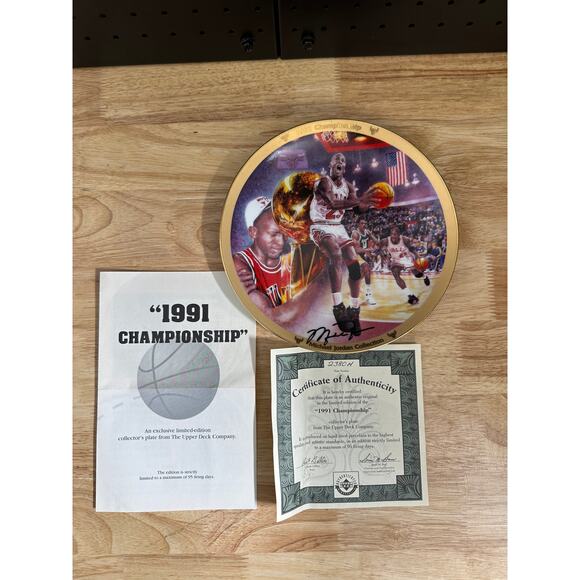 "1991 Championship" Limited Edition Upper Deck Michael Jordan Collection Plate - Picture 1 of 4
